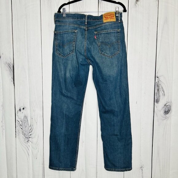 Levis Jeans Mens Sz 34x30 Blue Denim 514 Straight Leg Stretch - Picture 4 of 7